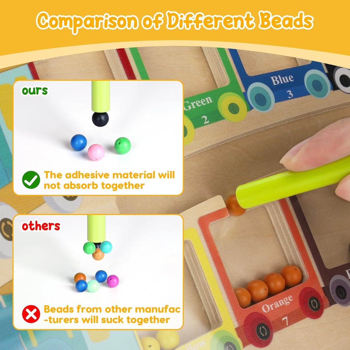 Reetrix Magnetic Color & Number Maze Montessori Wooden Puzzle Game Board