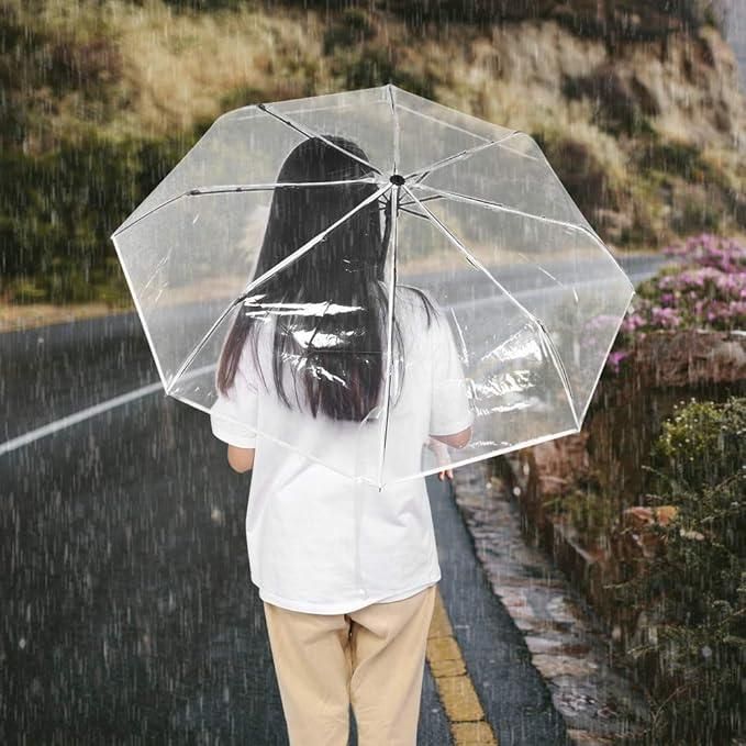 Reetrix Clear Dome See Through Umbrella Transparent Rain Windproof