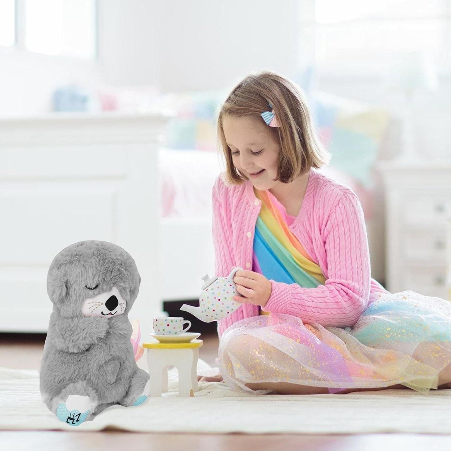 Reetrix Breathing Teddy Bear with Soothing Music, Comfort Plush