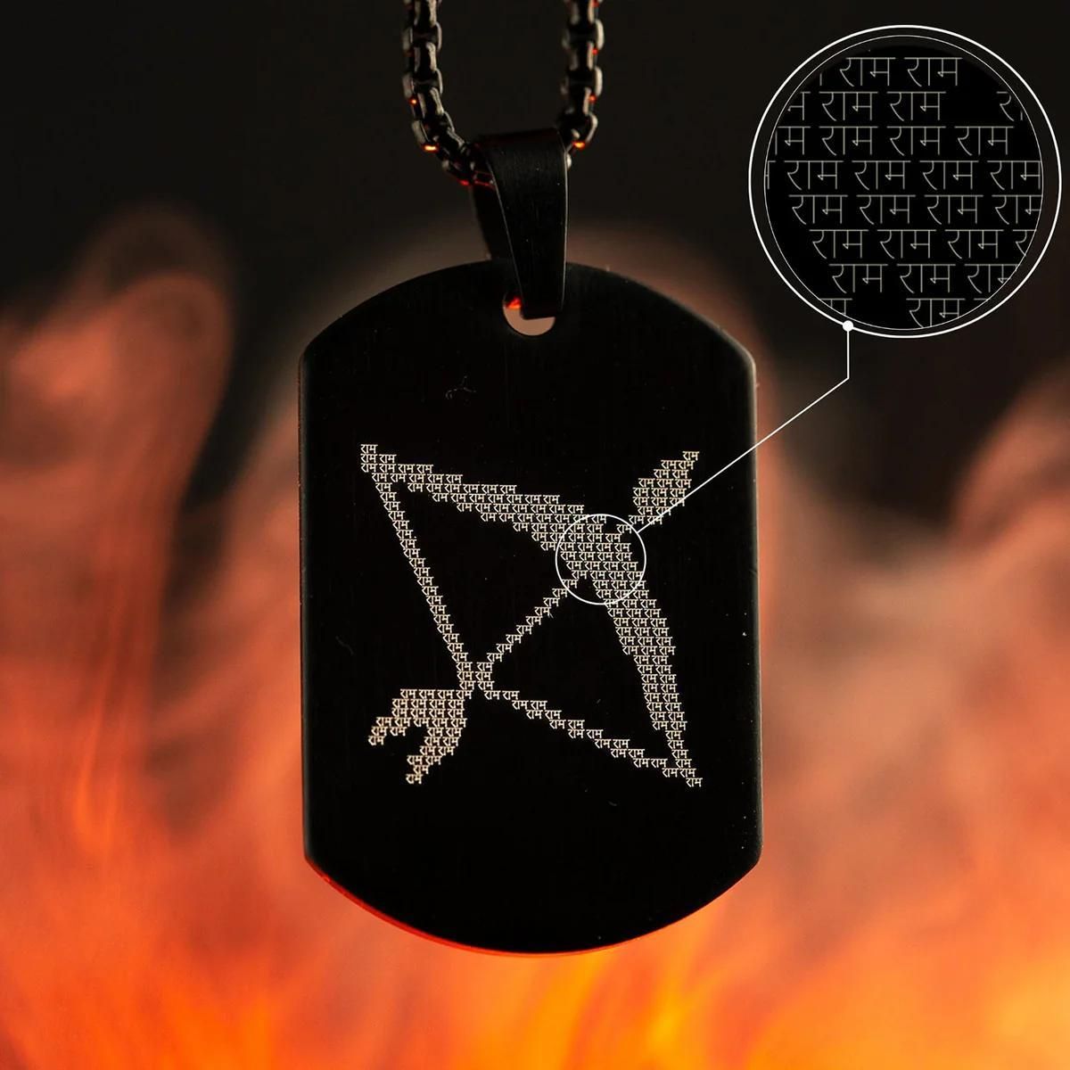 Reetrix Ram Baan Microcarved Tag Necklace