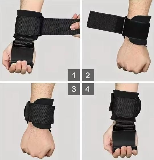 Reetrix Weight Lifting Rod Hooks Wrist Support (Pair of 1)