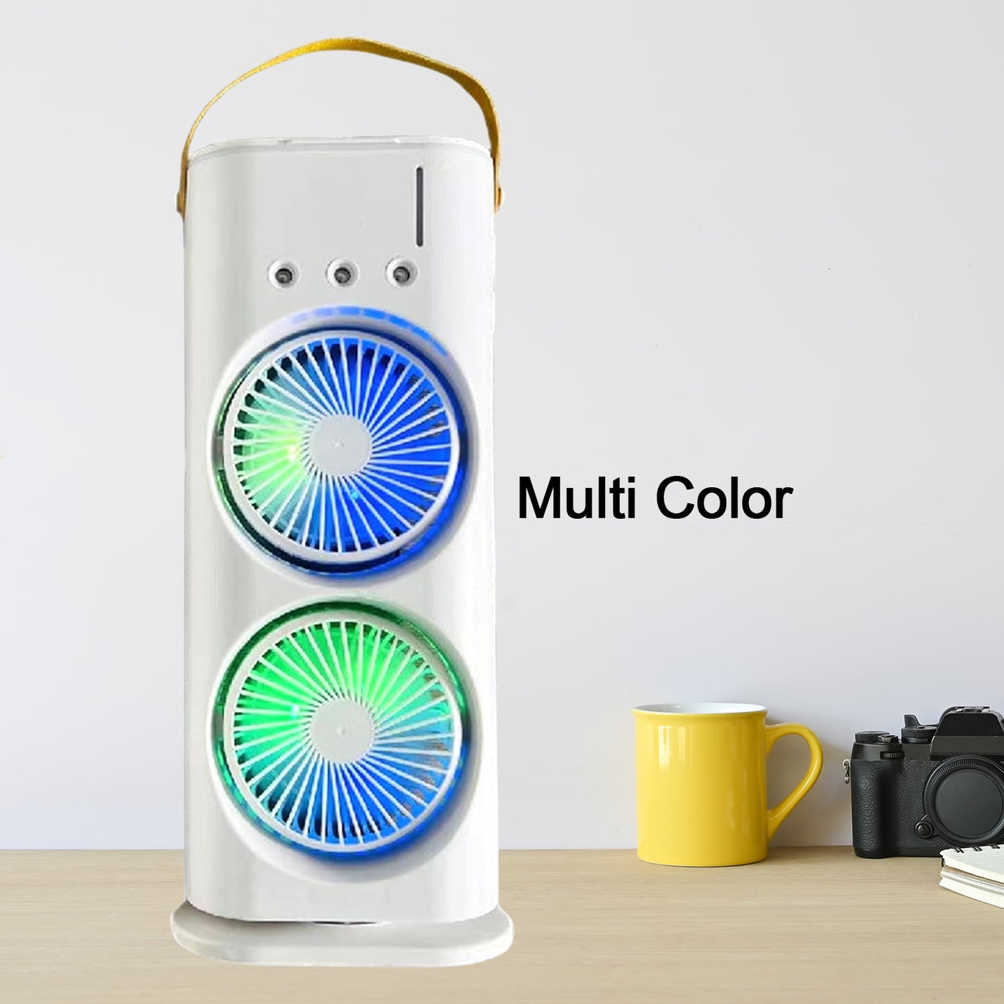 Reetrix Electric Fan Desktop Double-head Powerful Air Cooler (1 Pc With Remote)