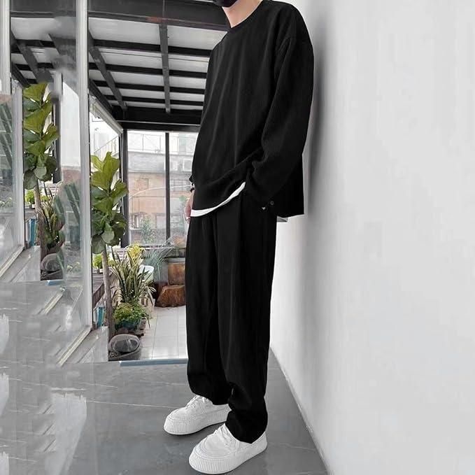 Reetrix Assorted Men's Solid Round Neck Co-ord Set