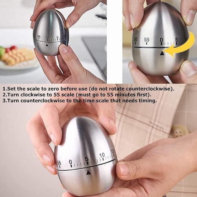 Reetrix Egg Shaped Stainless Steel Timer