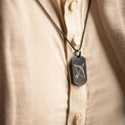 Reetrix Ram Baan Microcarved Tag Necklace