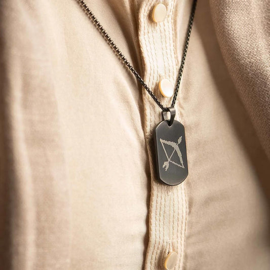 Reetrix Ram Baan Microcarved Tag Necklace