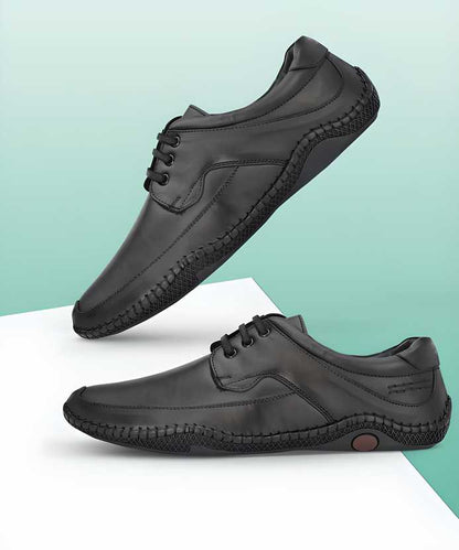 Reetrix Roman Black Sandals For Men