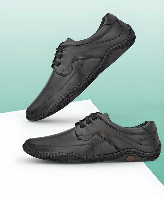 Reetrix Roman Black Sandals For Men