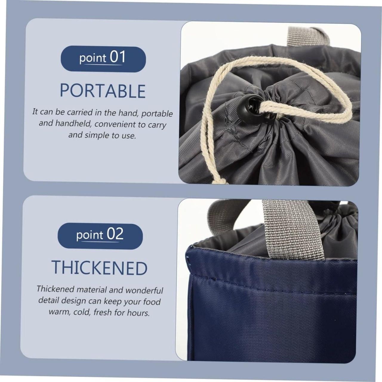 Reetrix Round Insulated Lunch Bag – Portable & Thermal Food Storage Tote