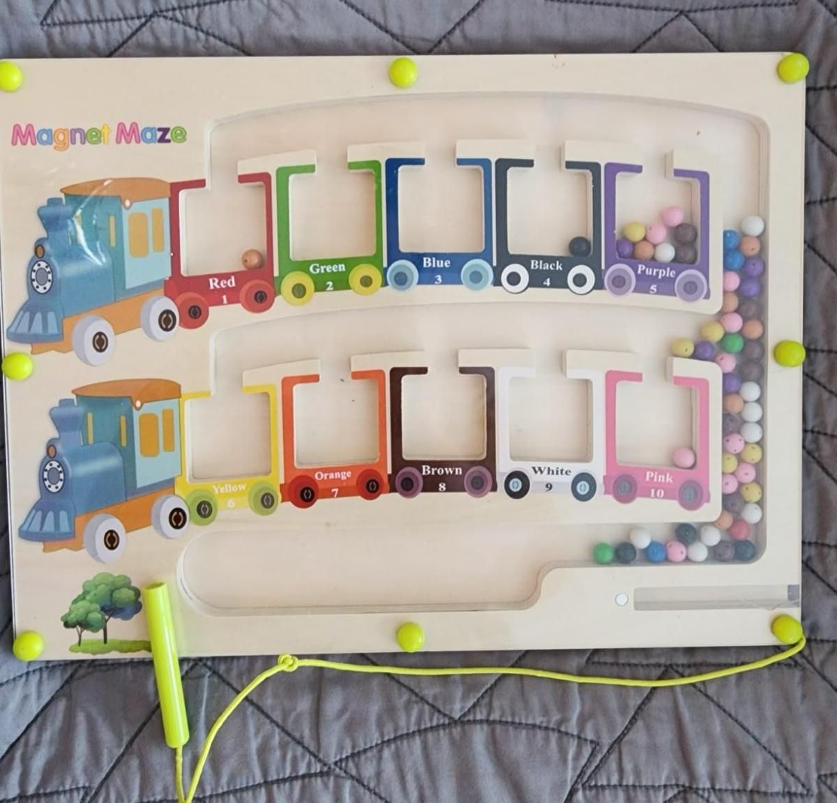 Reetrix Magnetic Color & Number Maze Montessori Wooden Puzzle Game Board