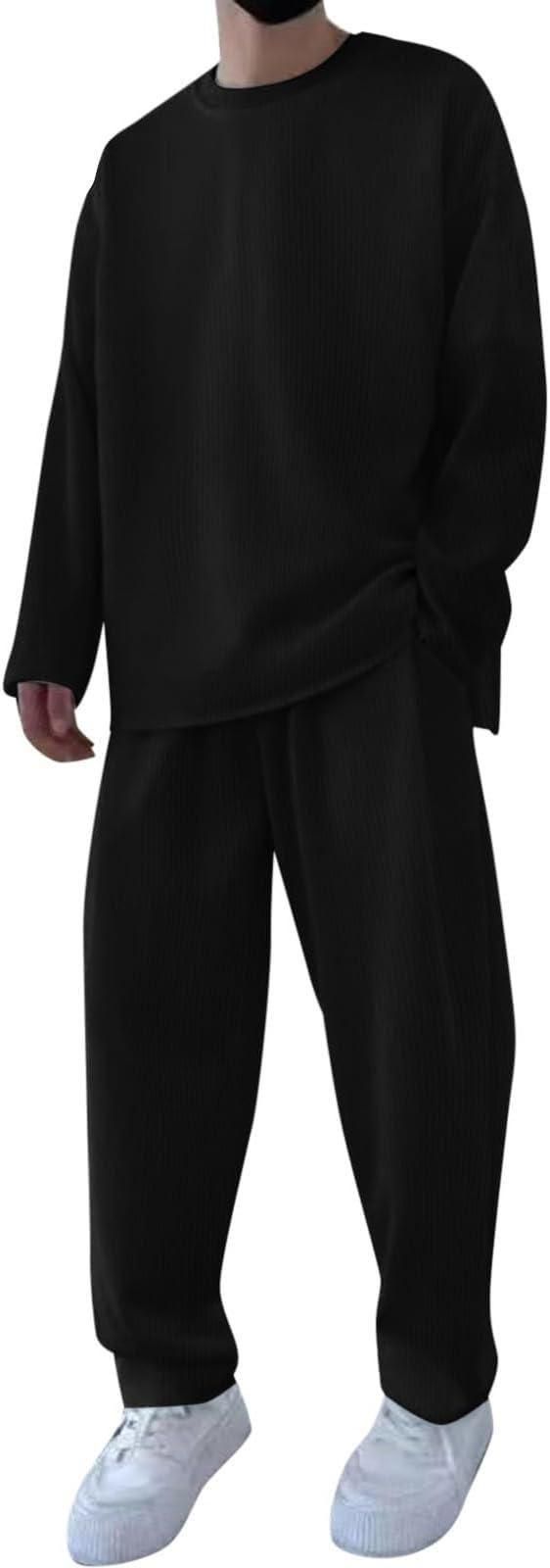 Reetrix Assorted Men's Solid Round Neck Co-ord Set