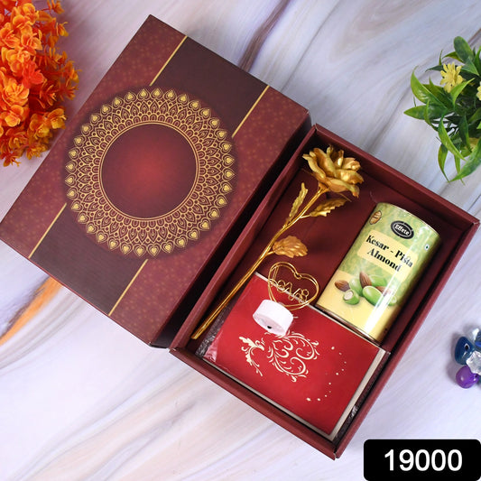 Reetrix Valentines Day Special Gift Box - Heart-shaped Light Chocolate Box  Golden Flower